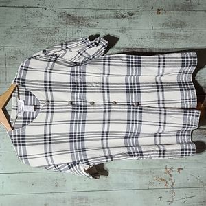$$$ Clementine 100% cottn plaid blouse